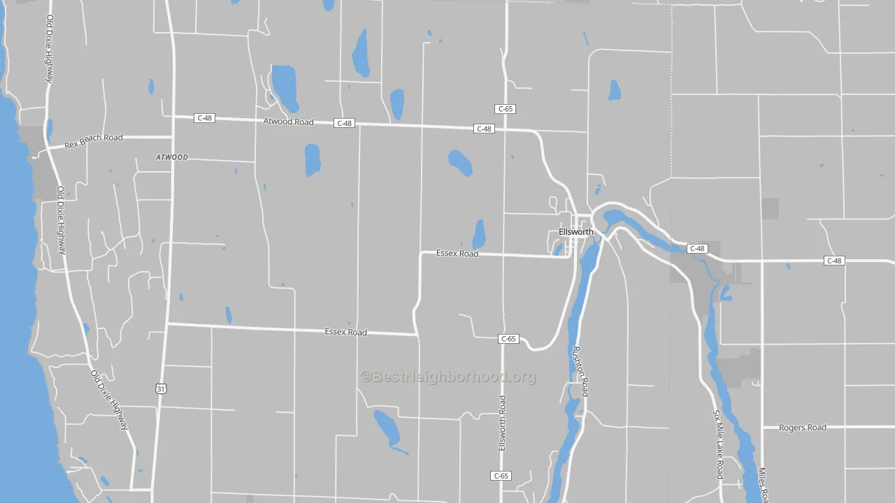Transit Grade map of Ellsworth, MI