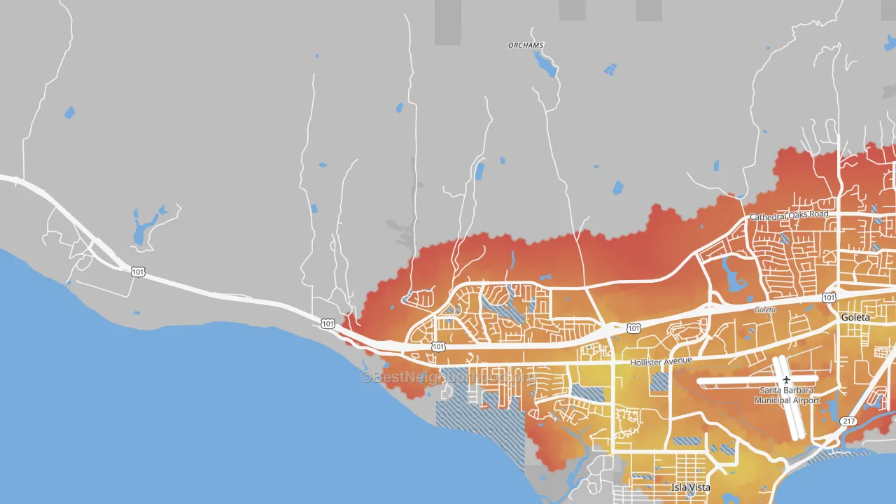 Transit Grade map of Ellwood, CA