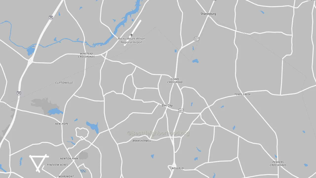 Transit Grade map of Elm City, NC