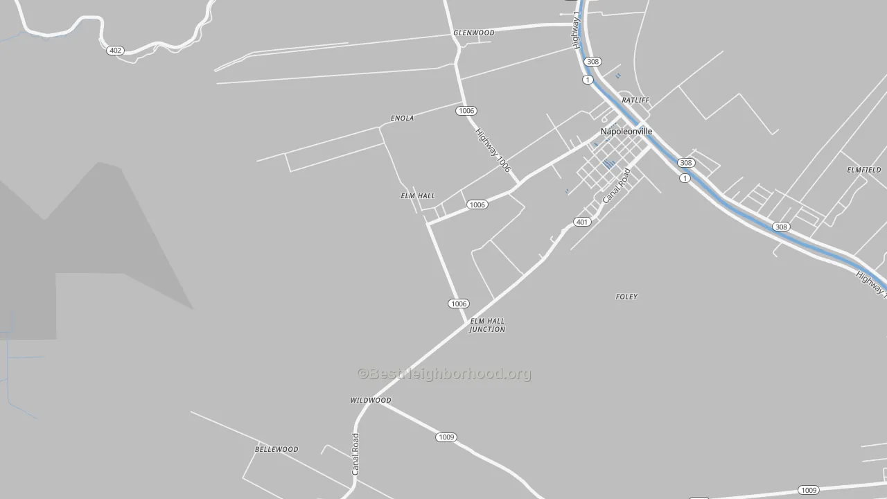 Transit Grade map of Elm Hall, LA
