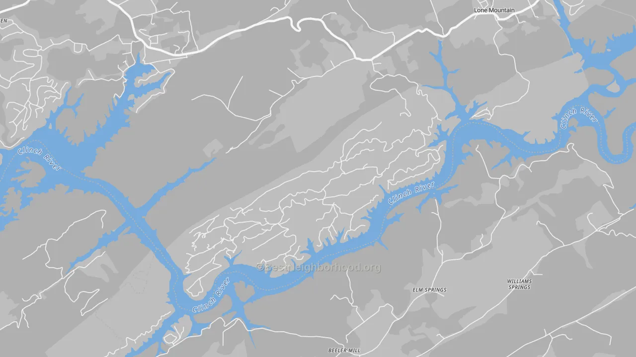 Transit Grade map of Elm Springs, TN