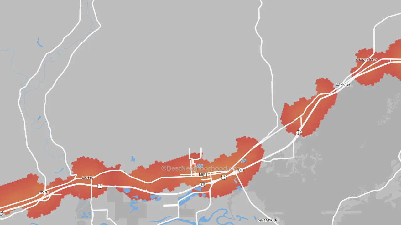 Transit Grade map of Elma, WA