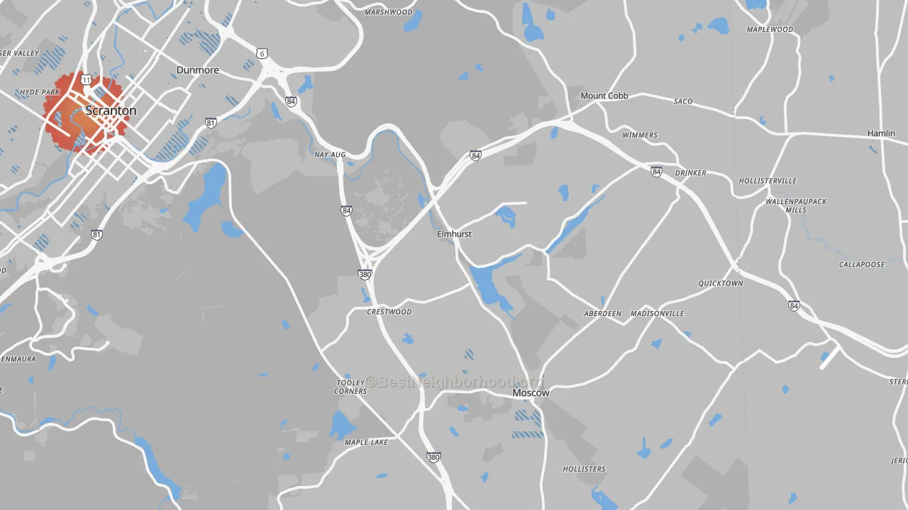 Transit Grade map of Elmhurst, PA