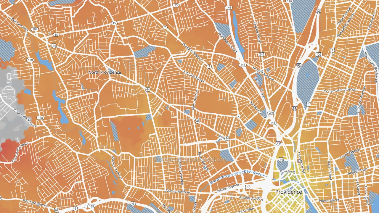 Transit Grade map of Elmhurst, Providence, RI