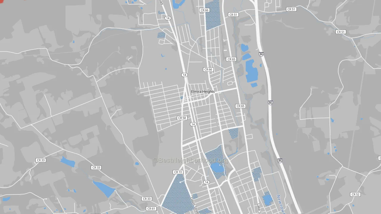 Transit Grade map of Elmira Heights, NY