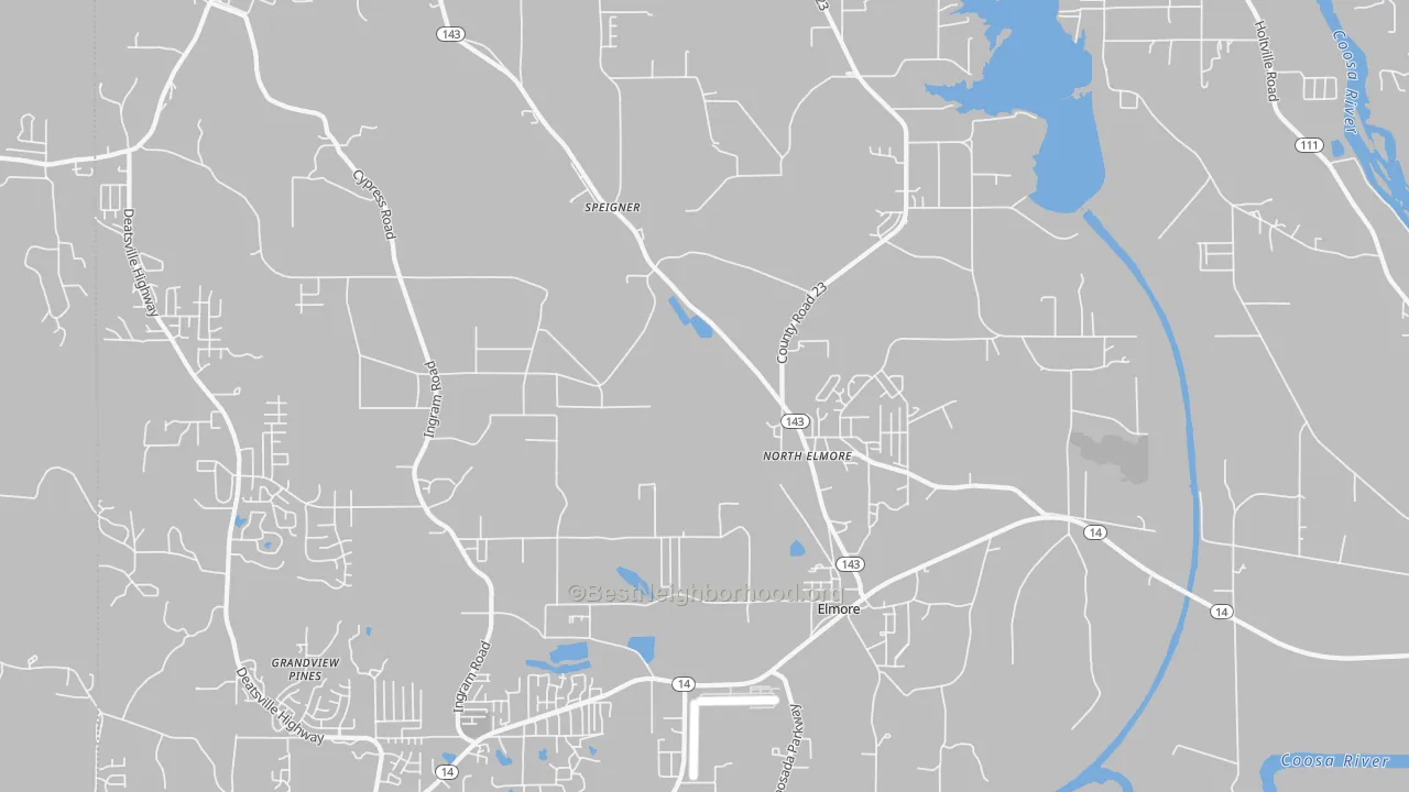 Transit Grade map of Elmore, AL