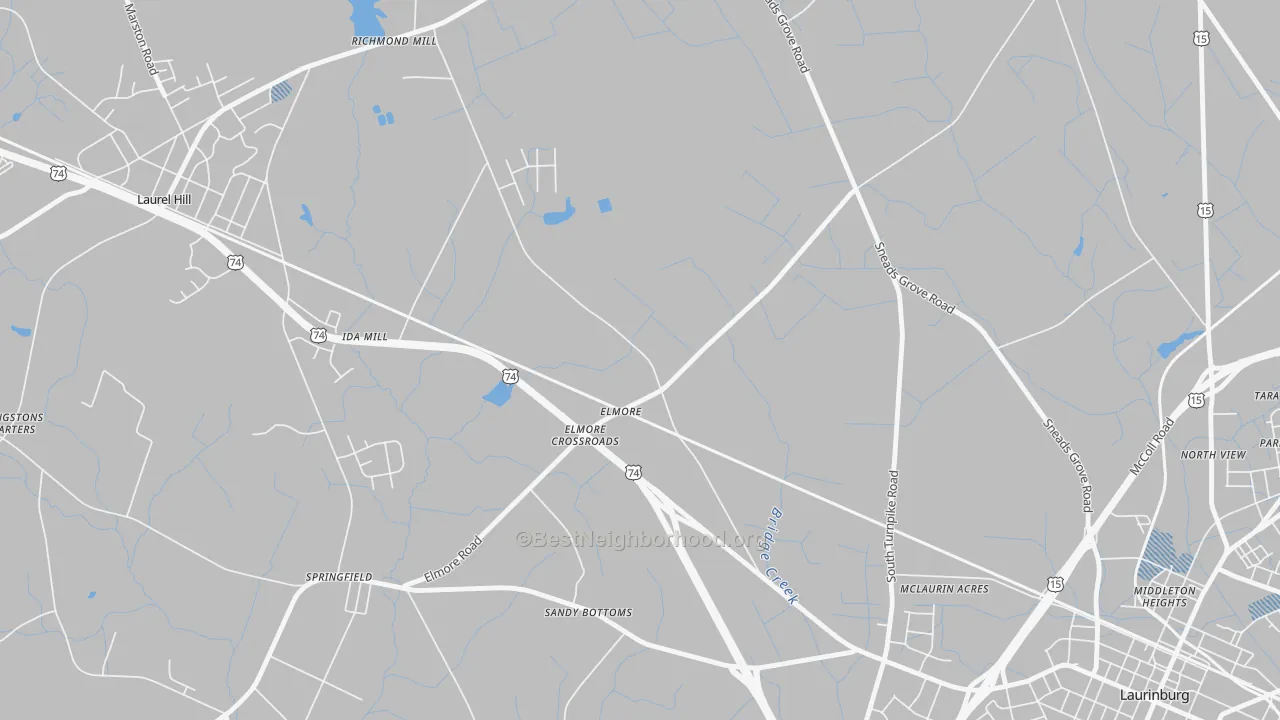 Transit Grade map of Elmore, NC