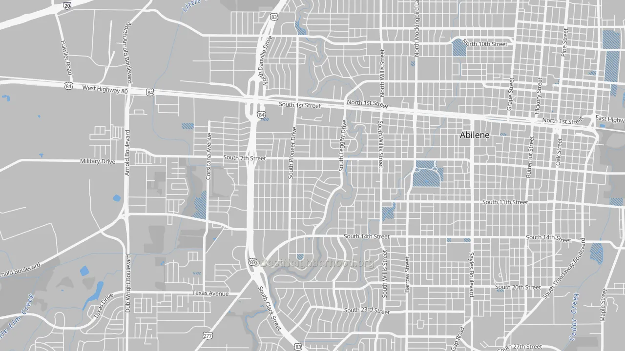 Transit Grade map of Elmwood Area, Abilene, TX