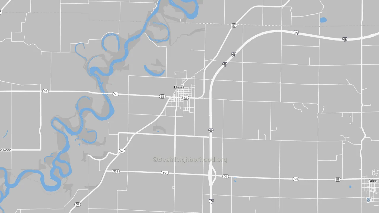 Transit Grade map of Elnora, IN