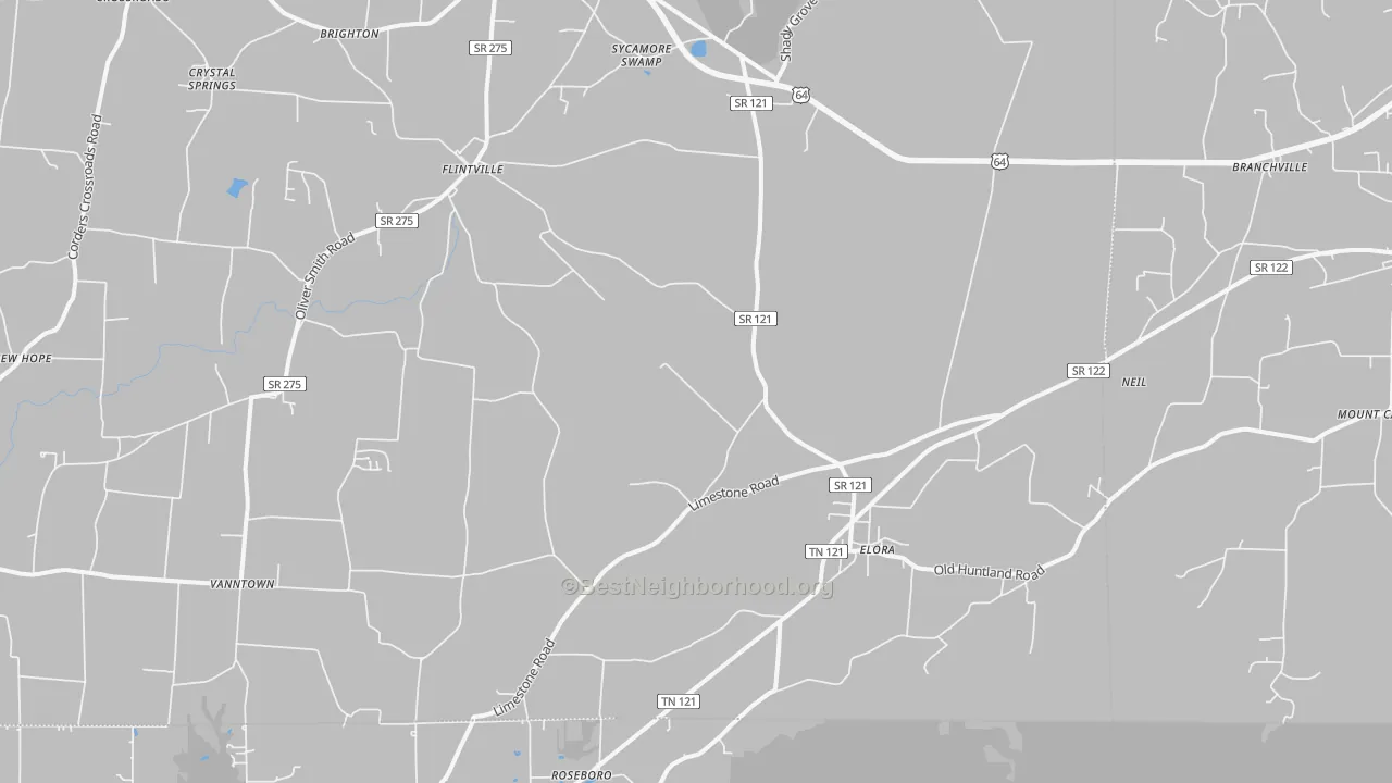 Transit Grade map of Elora, TN