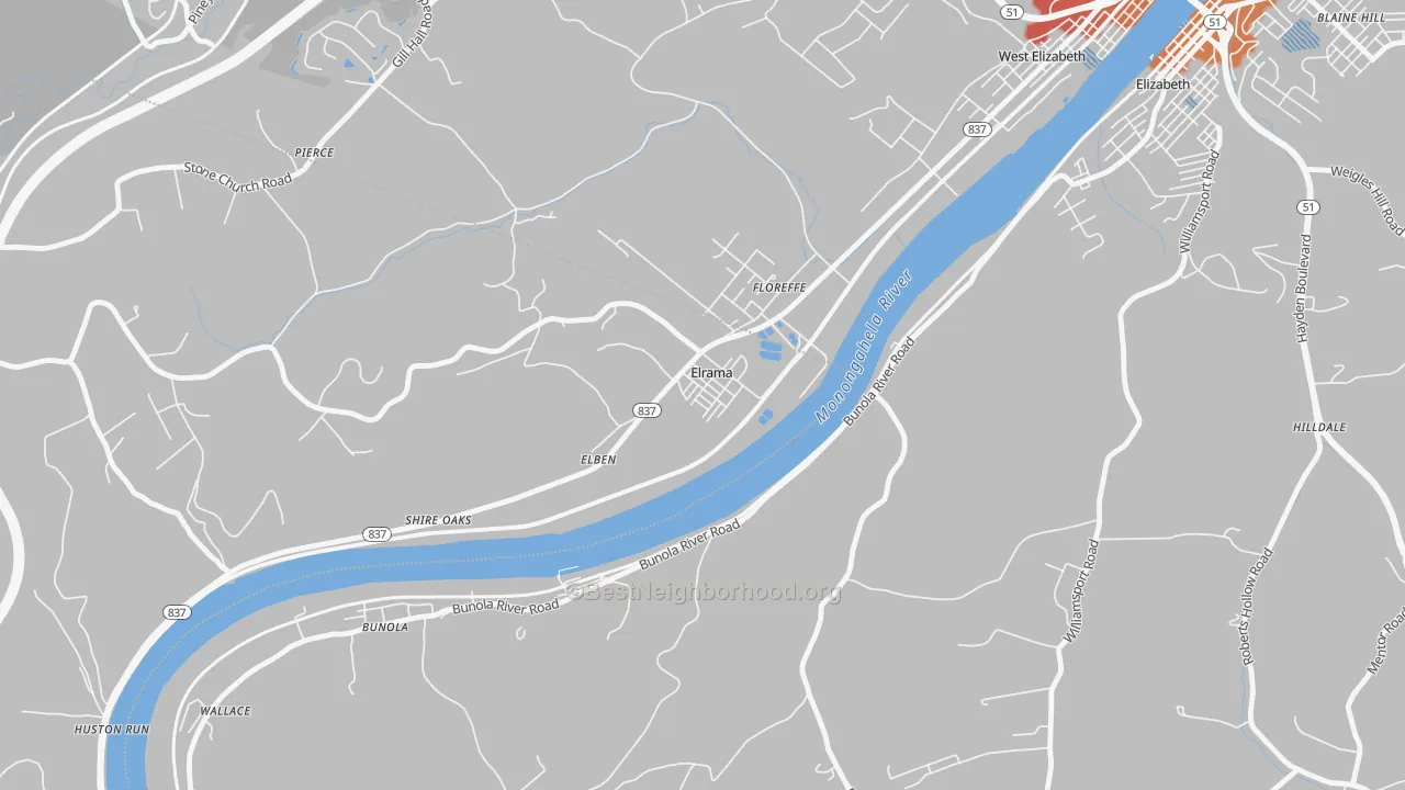 Transit Grade map of Elrama, PA