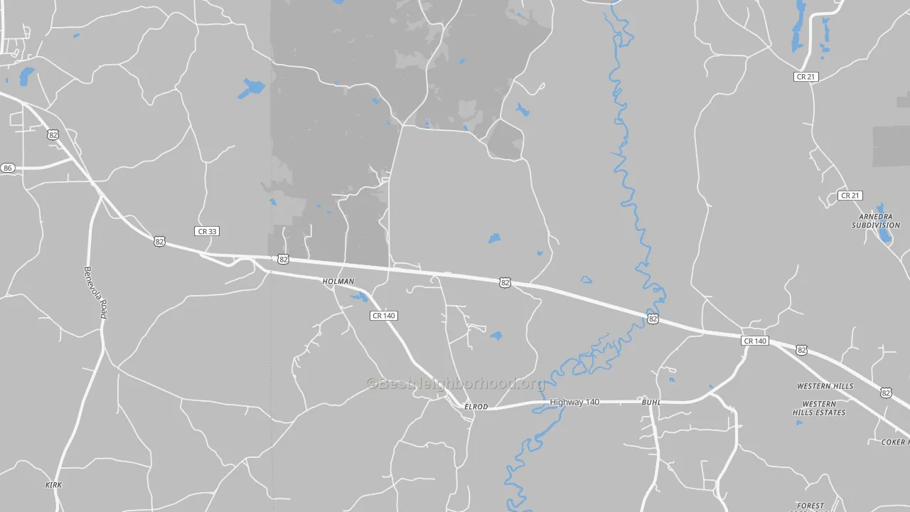 Transit Grade map of Elrod, AL