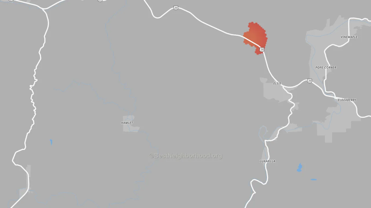 Transit Grade map of Elsie, OR