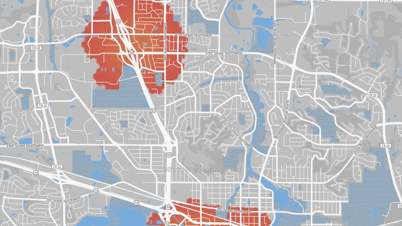Transit Grade map of Elton Hills, Rochester, MN