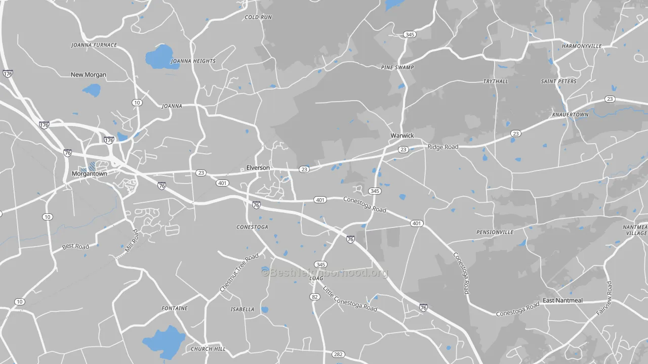 Transit Grade map of Elverson, PA