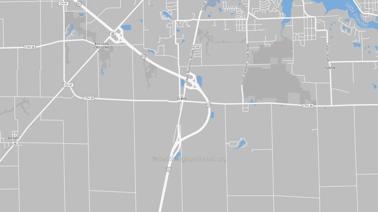Transit Grade map of Elwin, IL