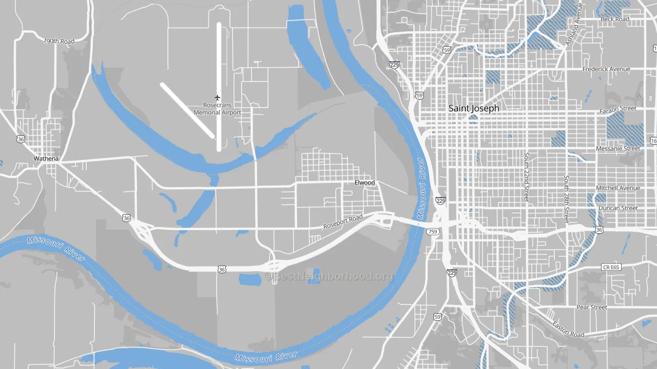 Transit Grade map of Elwood, KS