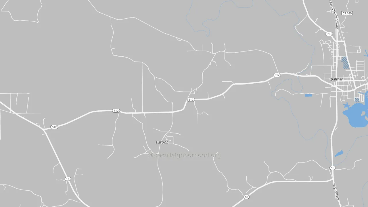 Transit Grade map of Elwood, MS