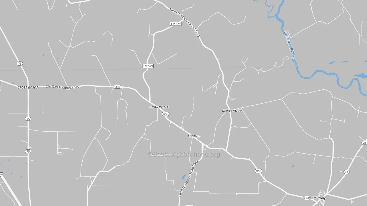 Transit Grade map of Elwood, TX