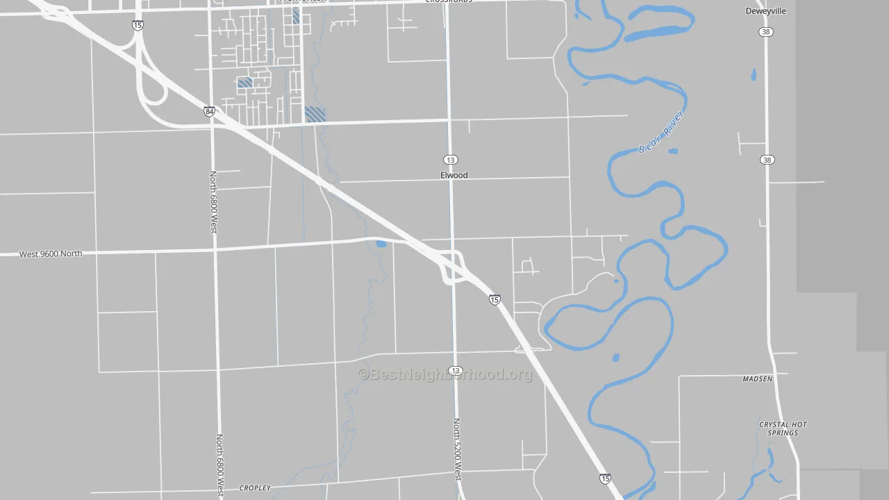 Transit Grade map of Elwood, UT
