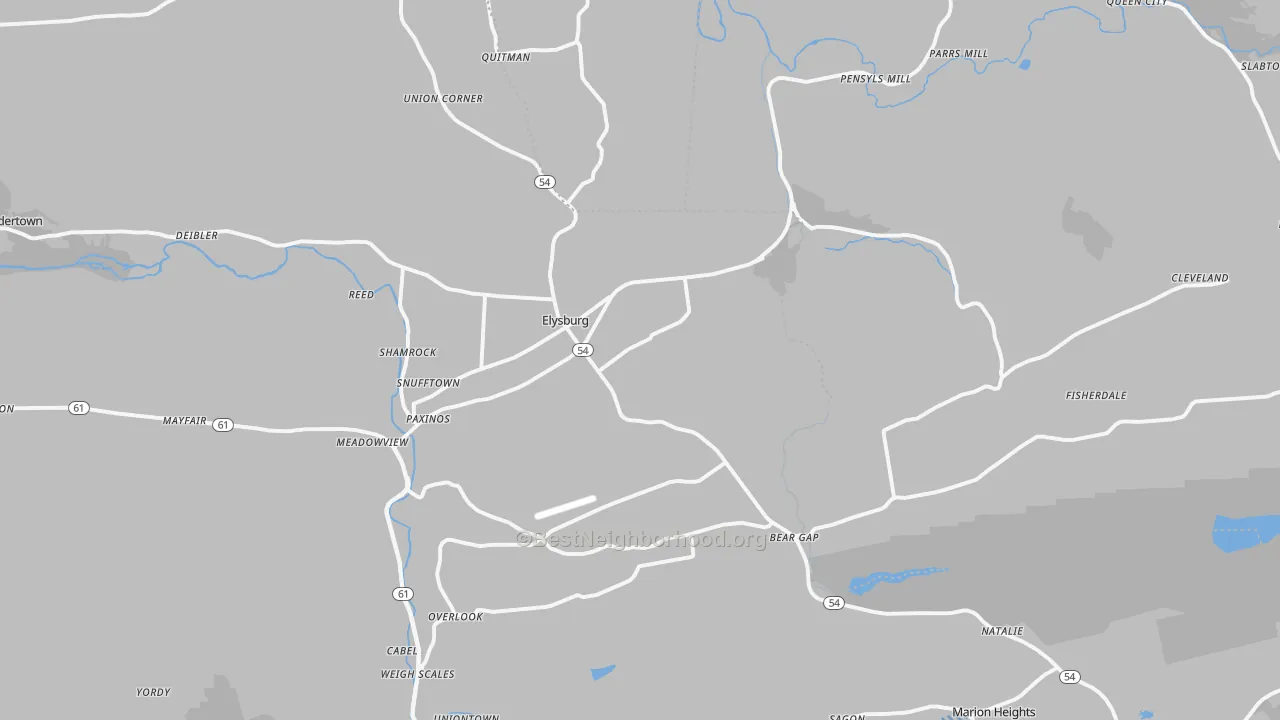 Transit Grade map of Elysburg, PA