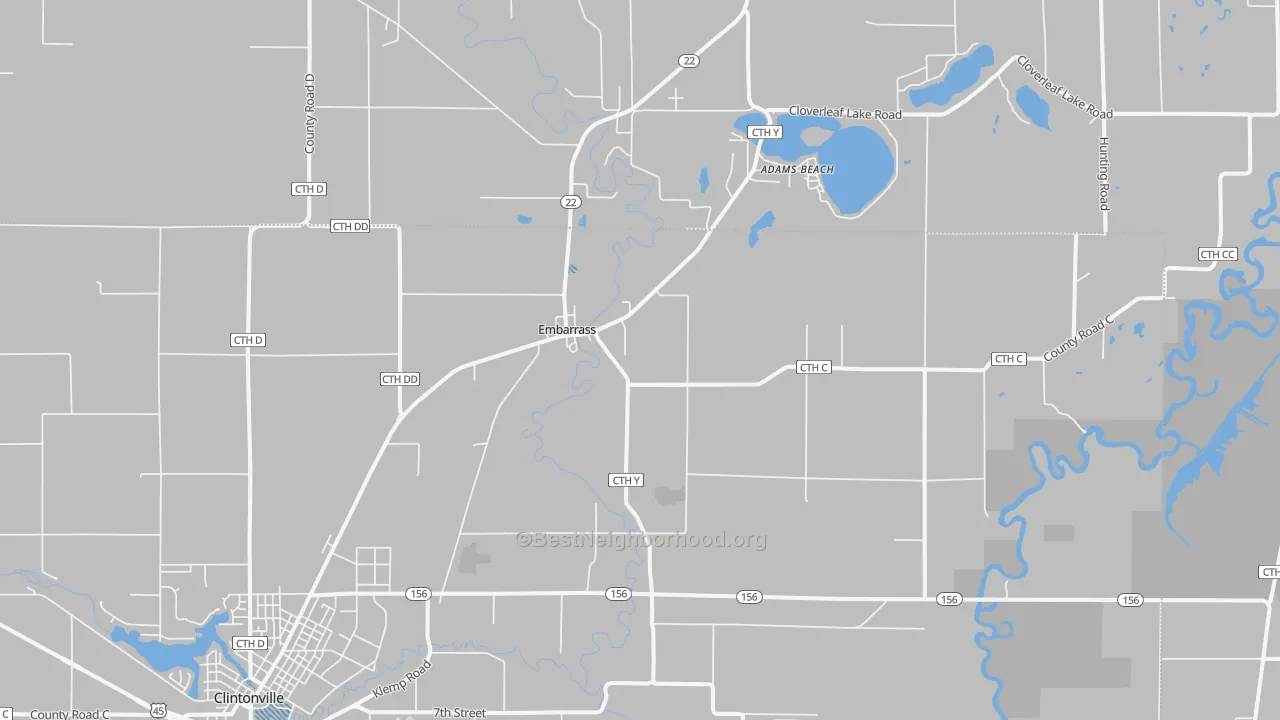 Transit Grade map of Embarrass, WI
