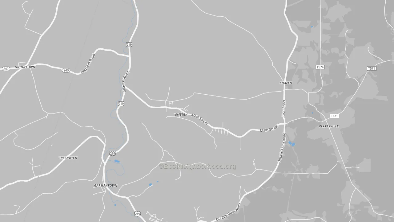Transit Grade map of Emeigh, PA