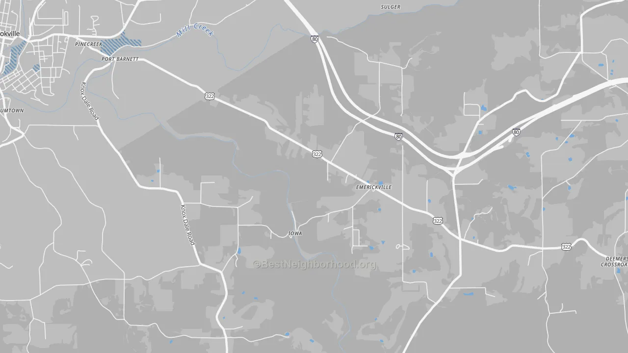 Transit Grade map of Emerickville, PA