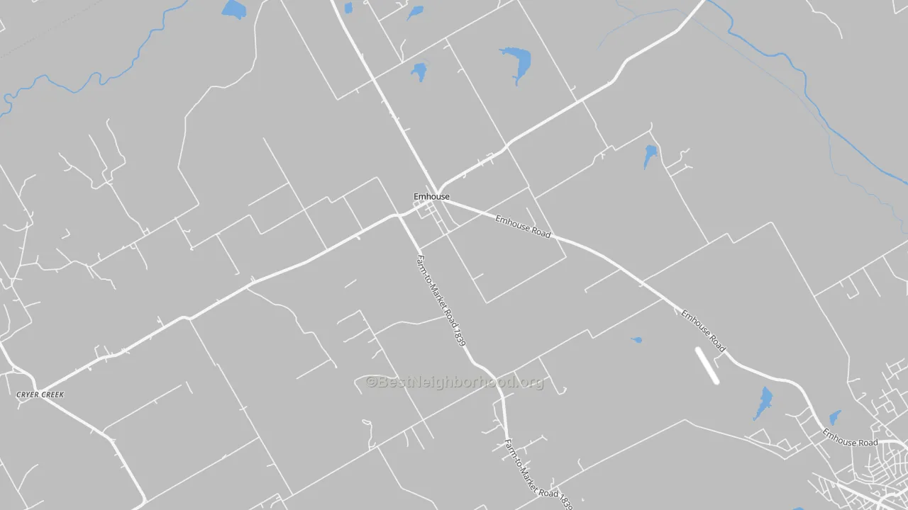 Transit Grade map of Emhouse, TX