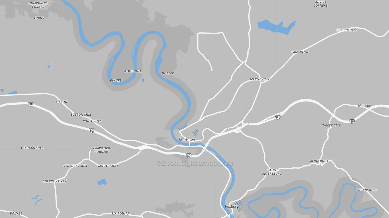 Transit Grade map of Emlenton, PA