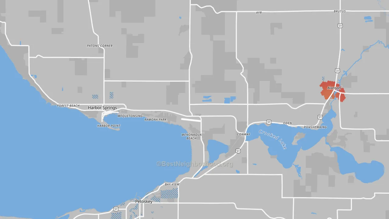 Transit Grade map of Emmet County, MI