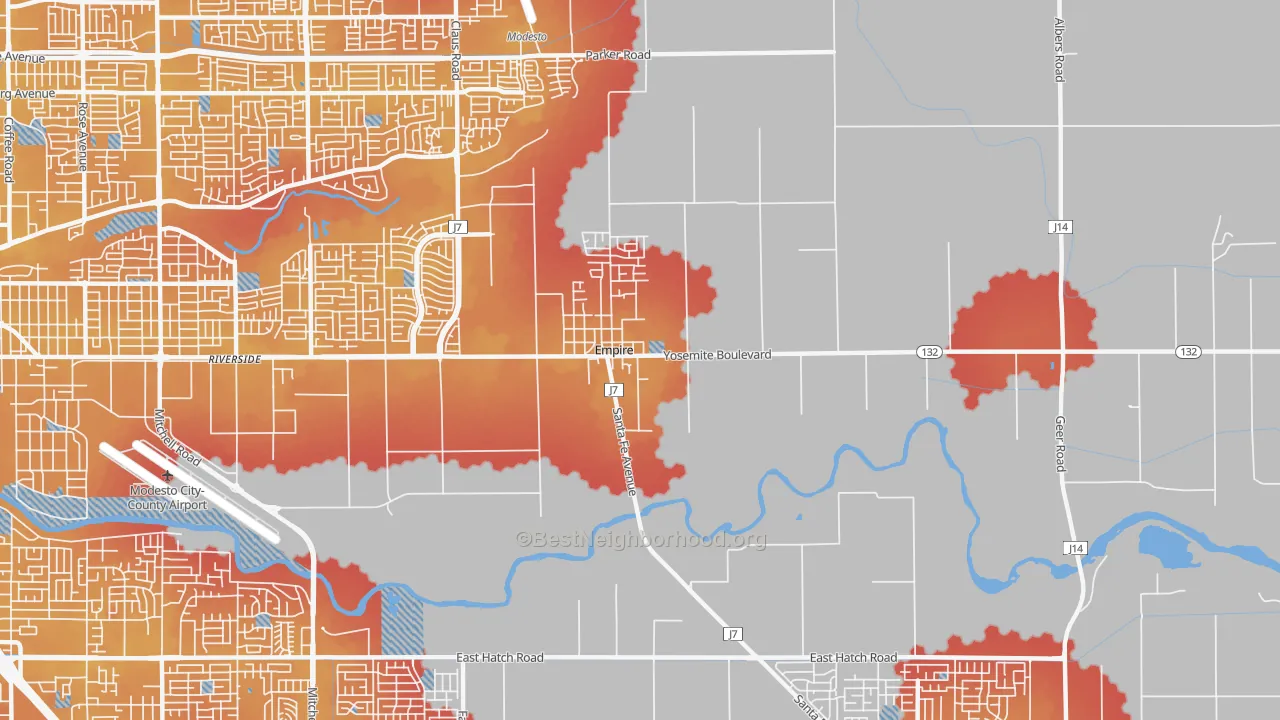 Transit Grade map of Empire, CA
