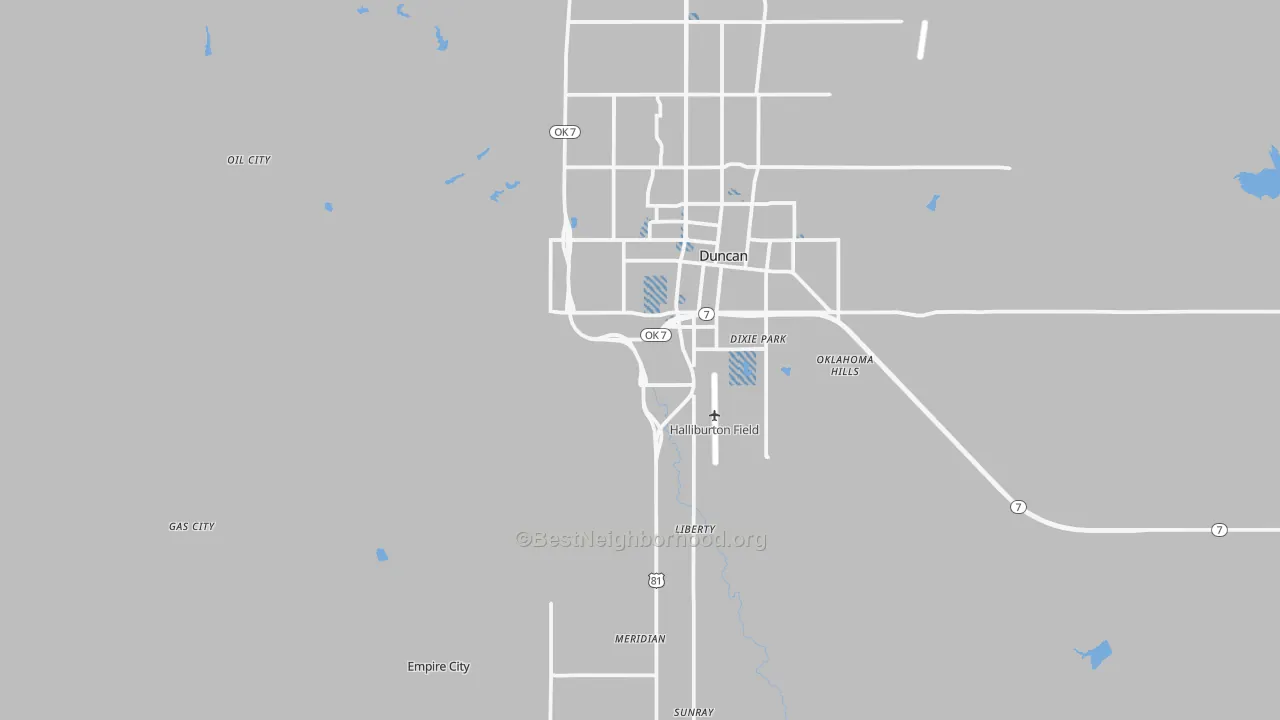 Transit Grade map of Empire City, OK