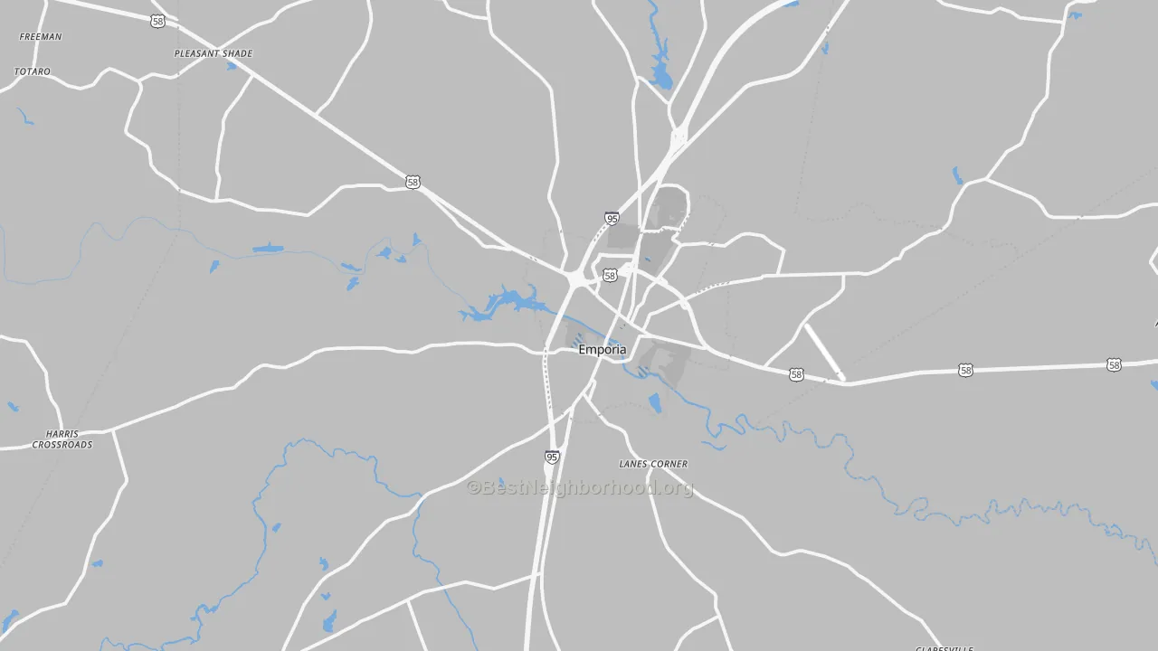 Transit Grade map of Emporia, VA