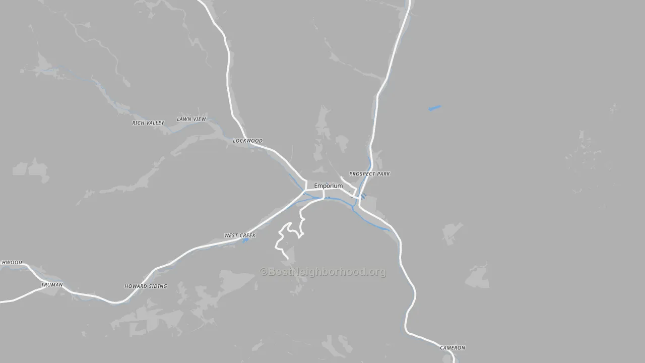 Transit Grade map of Emporium, PA