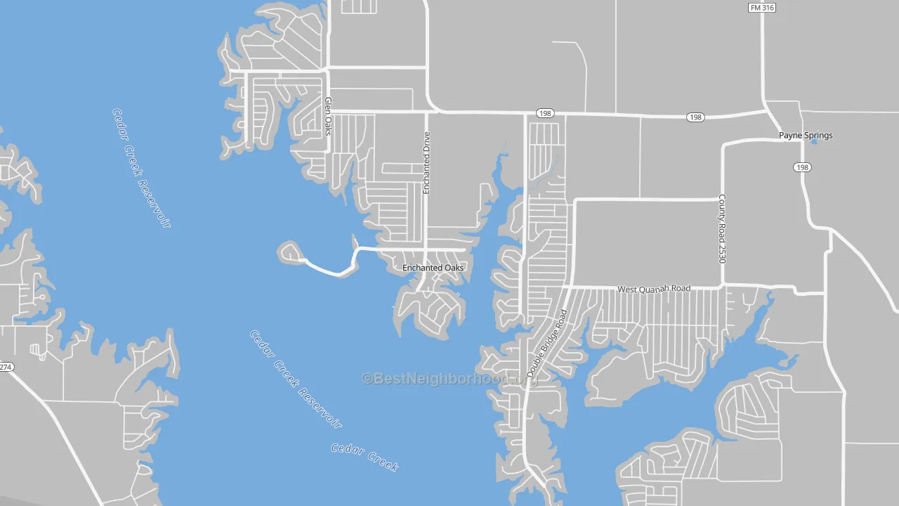 Transit Grade map of Enchanted Oaks, TX