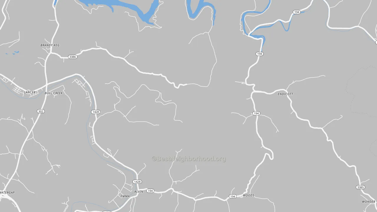 Transit Grade map of Endicott, KY