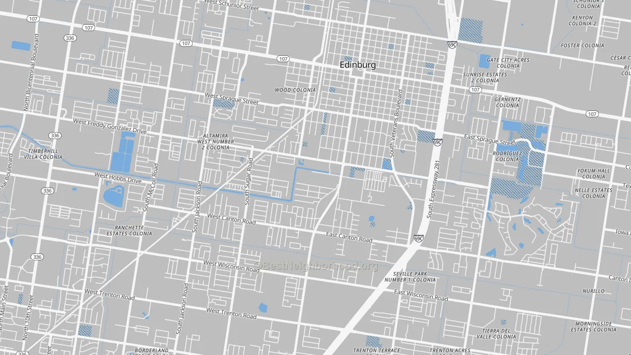 Transit Grade map of Enfield Estates, Edinburg, TX