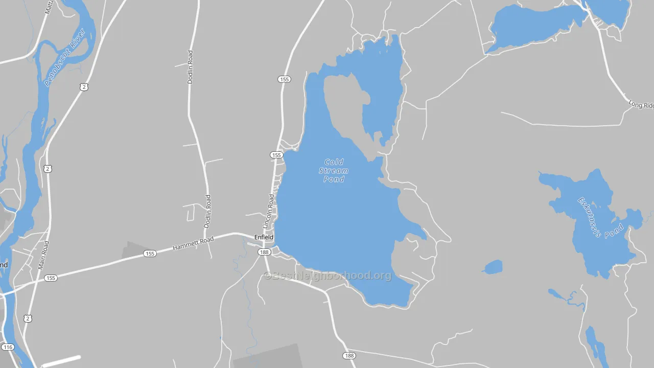 Transit Grade map of Enfield, ME