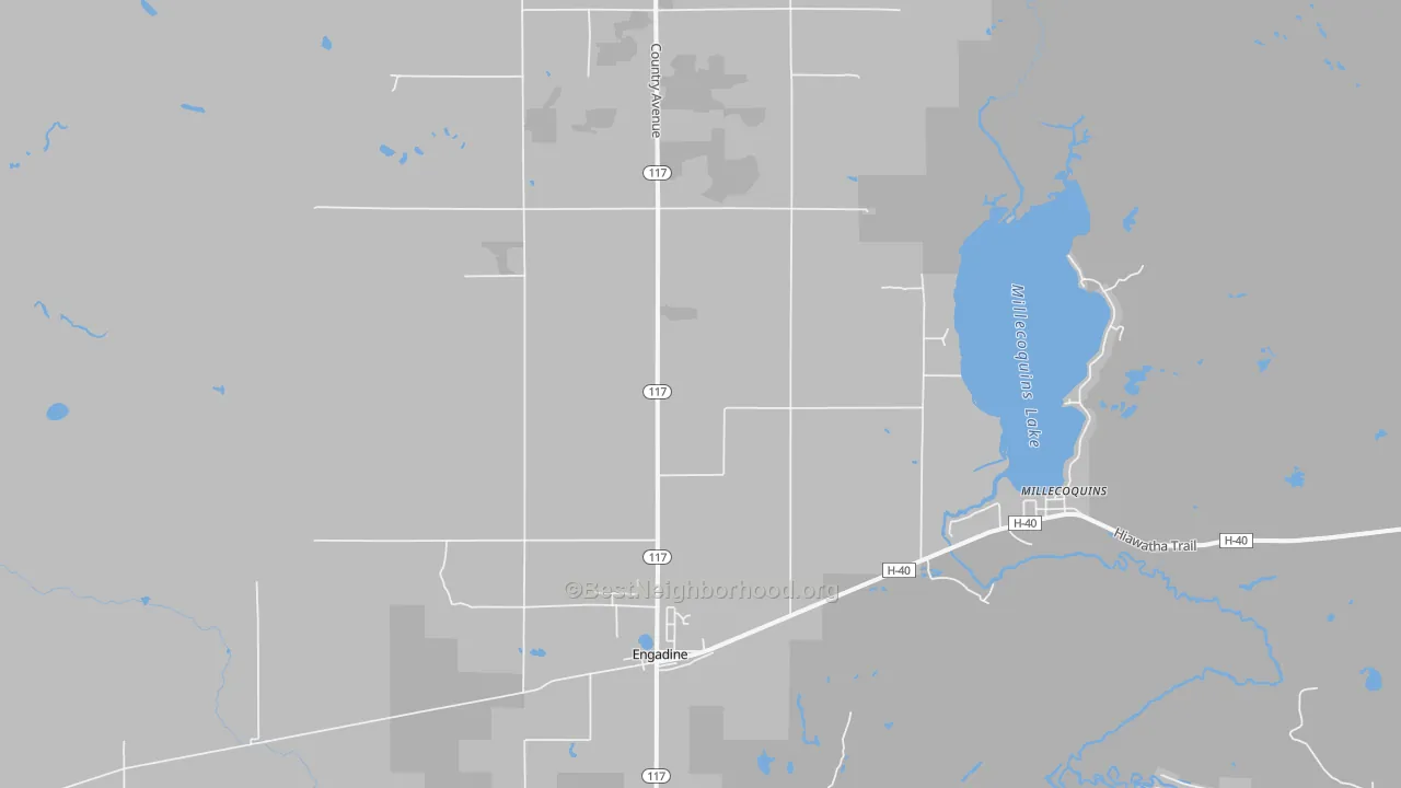 Transit Grade map of Engadine, MI