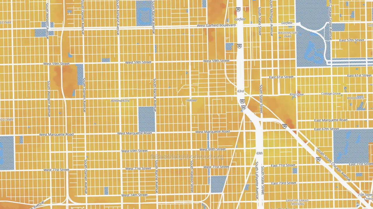 Transit Grade map of Englewood, Chicago, IL