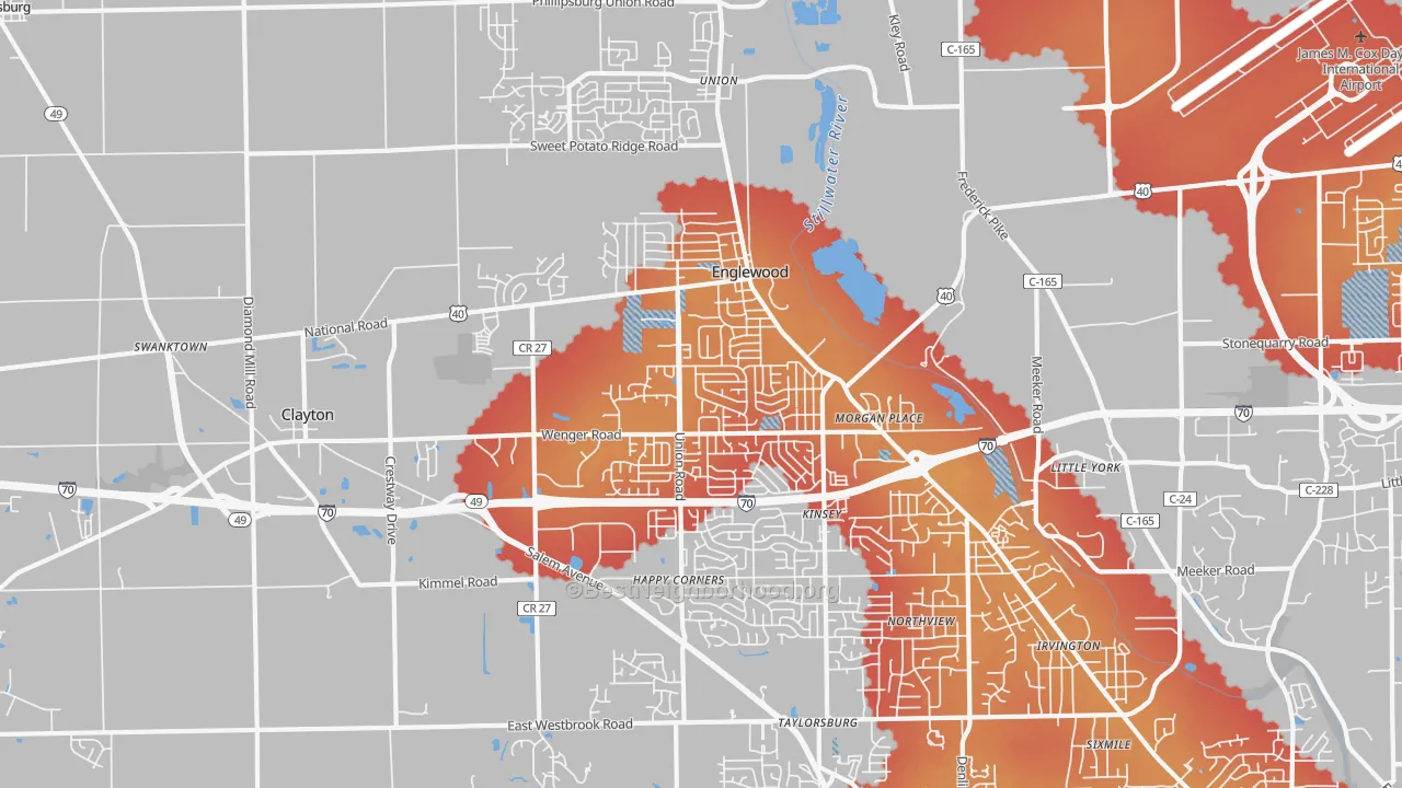 Transit Grade map of Englewood, OH