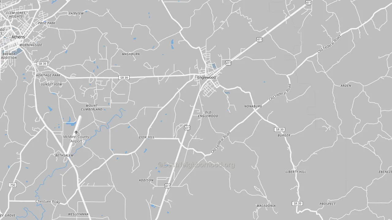 Transit Grade map of Englewood, TN