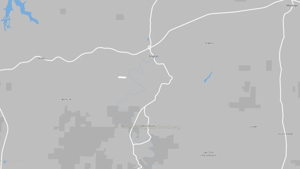 Transit Grade map of English, IN