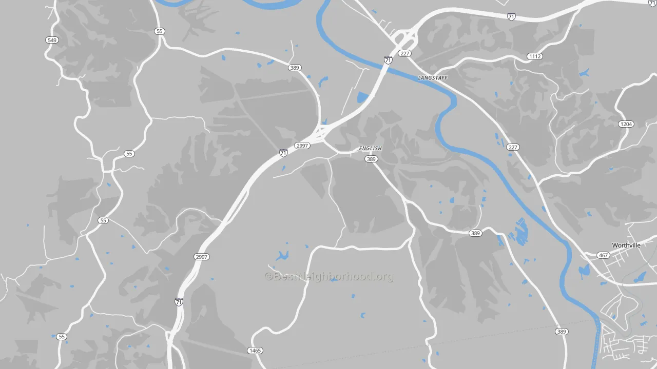 Transit Grade map of English, KY