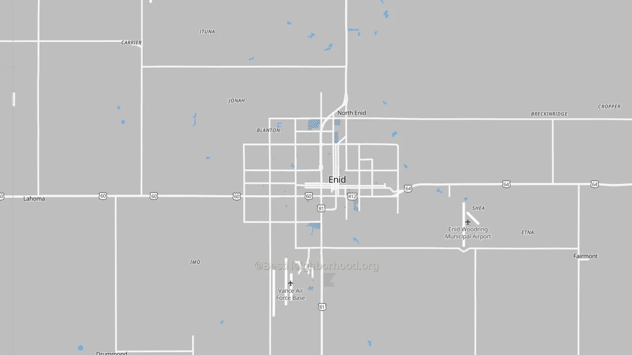 Transit Grade map of Enid, OK