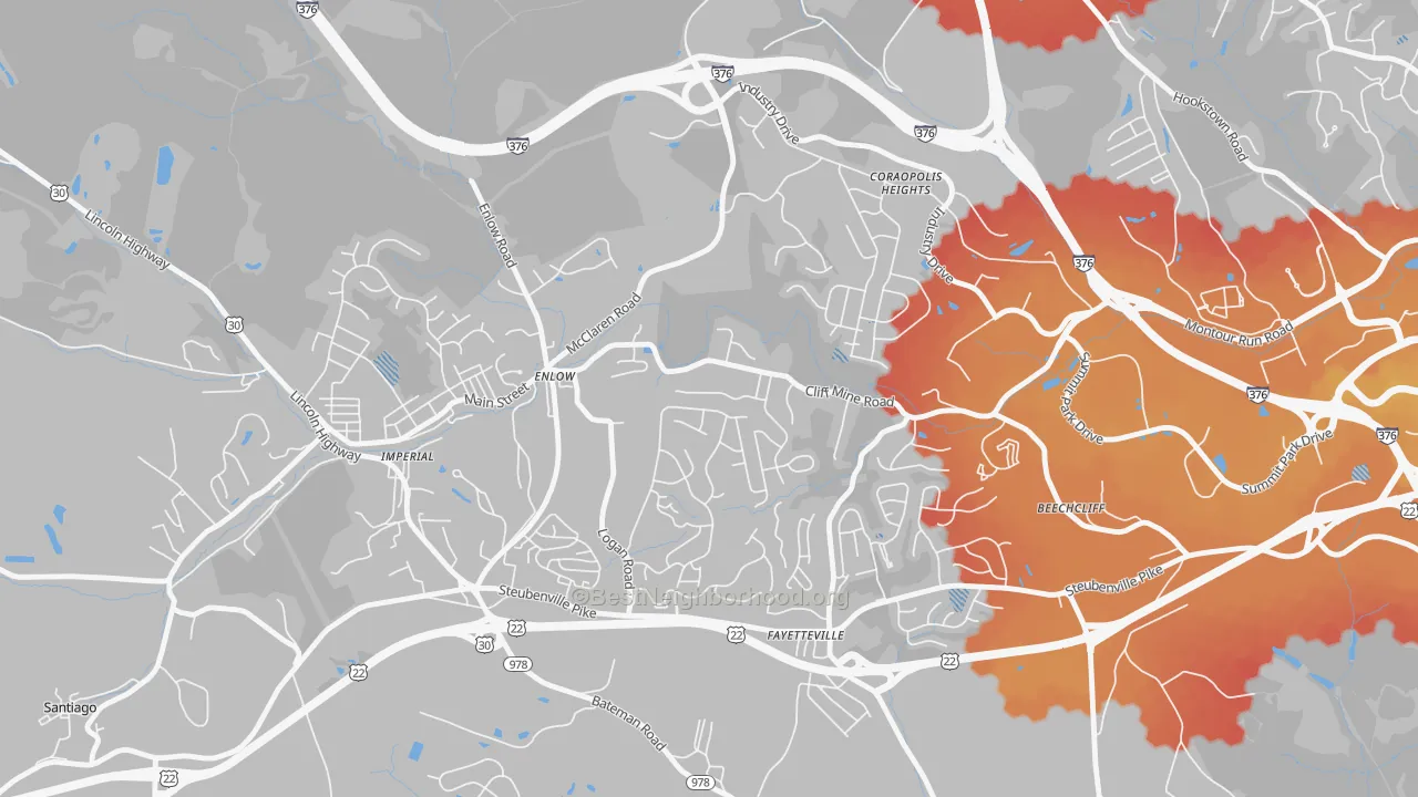 Transit Grade map of Enlow, PA