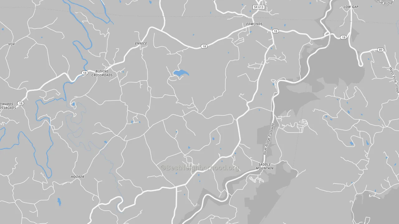 Transit Grade map of Ennice, NC