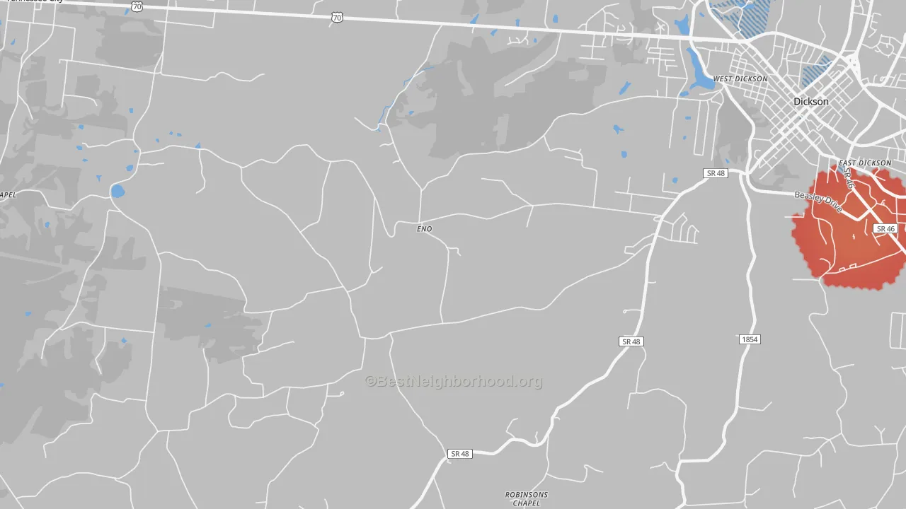 Transit Grade map of Eno, TN