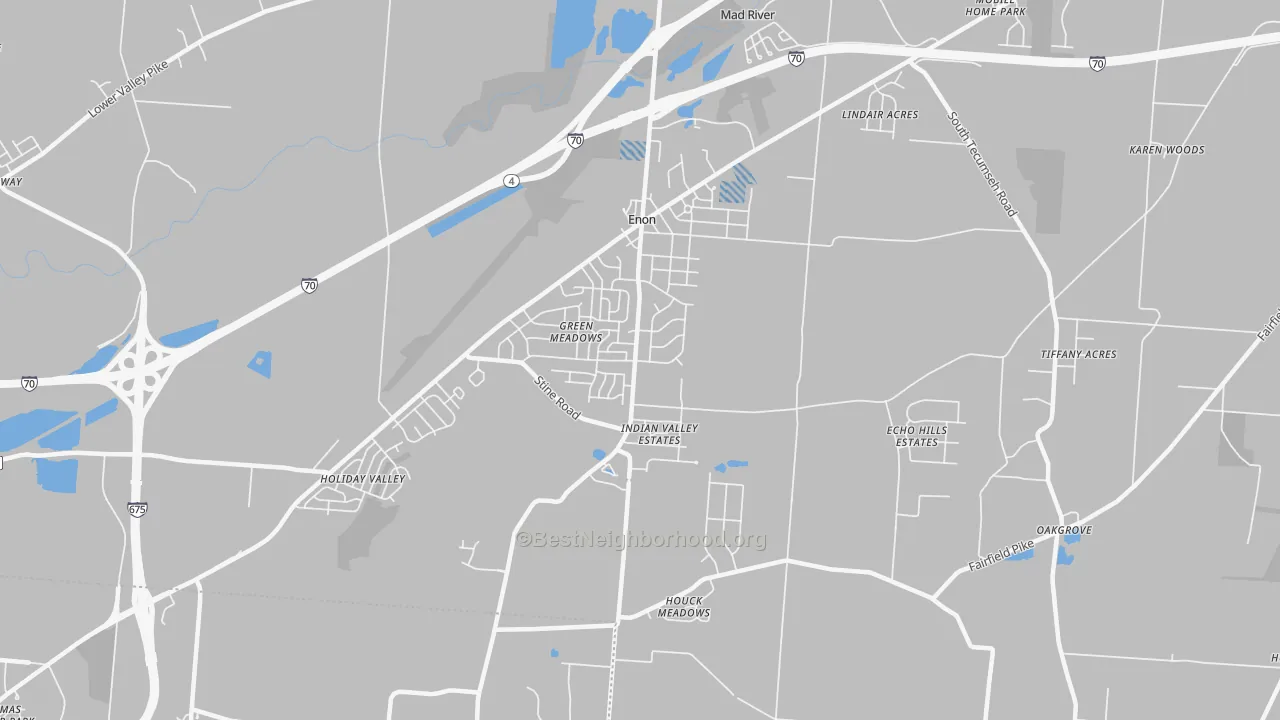 Transit Grade map of Enon, OH